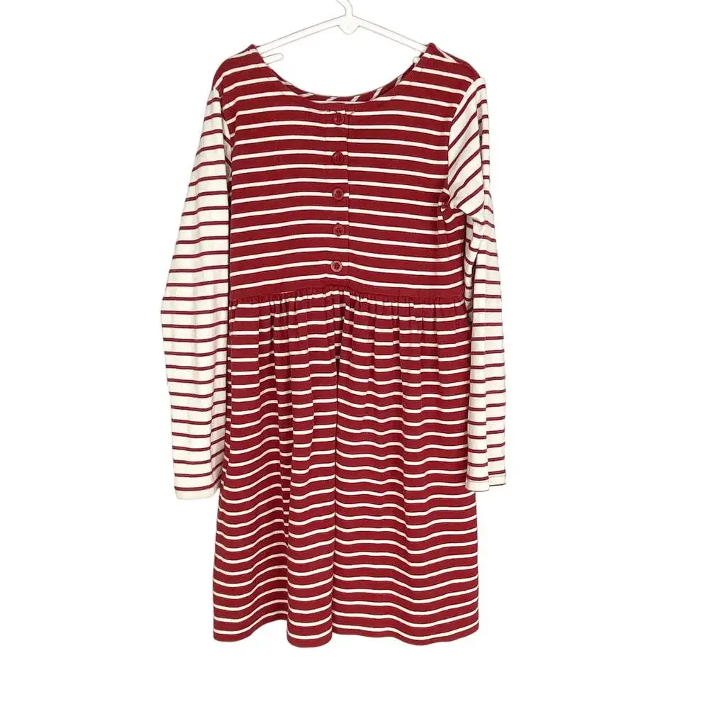 Hanna Andersson Dress 130 cm (8) Red White Stripes